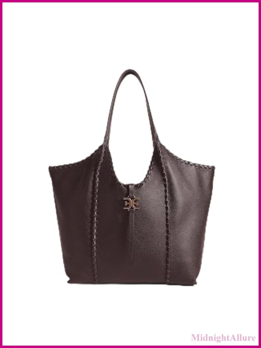 Whipstitch Expandable Leather Top-Handle Bag Fits 13in Laptop